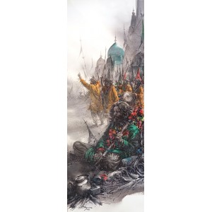 Ali Abbas, 11 x 30 inch, Watercolor on Paper, Figurative Painting-AC-AAB-316